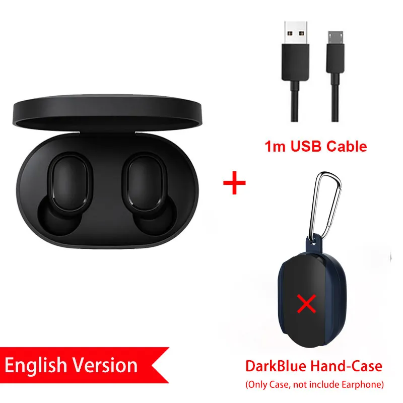 EN HandCase Blue C Xiaomi Redmi Airdots Xiaomi Bluetooth беспроводные стерео наушники Голосовое управление Bluetooth 5,0 шумоподавление управление - Цвет: EN HandCase Blue C