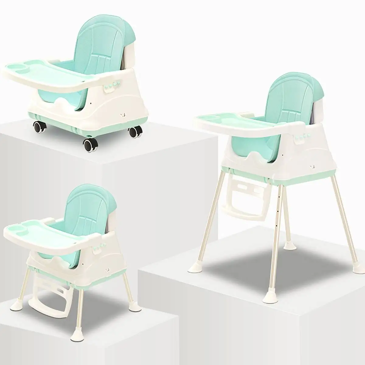구매 접이식 아기 의자, 어린이 먹이 다기능 휴대용 아기 식탁 좌석 PU 코브 휴대용 3 In 1