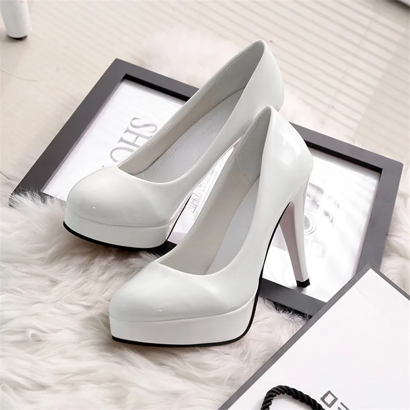 

Sexy Extreme High Heels Platform Shoes patent leather stiletto platform heels fashion Nightclub wedding shoes women pumps Size42