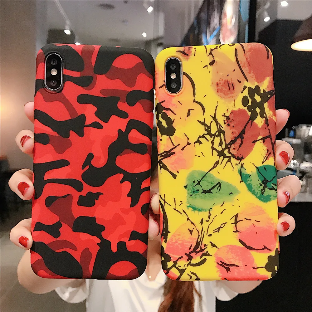 Силиконовый камуфляжный чехол для iPhone 11 Pro Max 8 7 6 6S Plus мягкий Ультратонкий из ТПУ X