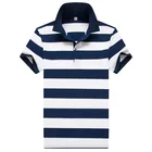 Мужская классическая полосатая рубашка поло из хлопка с коротким рукавом, лето 2022, большие размеры XXXXL