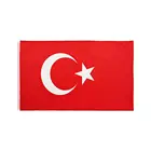 Турецкий флаг для декора, 3 Х5 фута