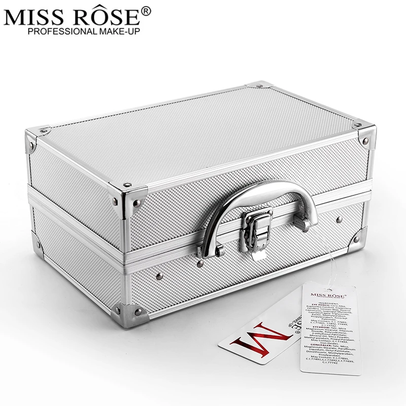 Набор палетки для макияжа Miss Rose матовые мерцающие тени век пудра лица губная