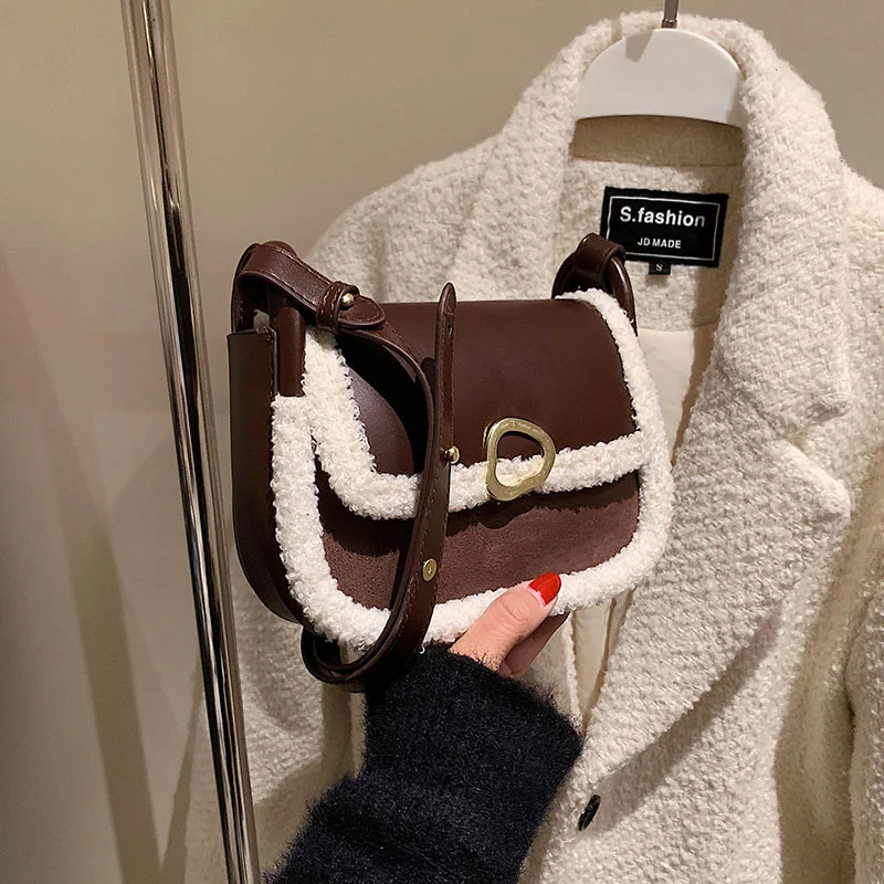 

Autumn And Winter Bag Female Bag 2021 New Fashion Lamb Wool Single Shoulder Armpit Bags Foreign Style Messenger Bags