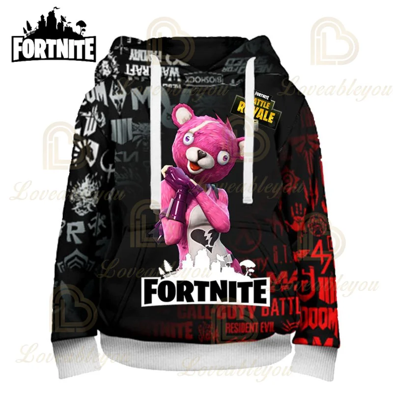 3D толстовки Fortnite Battle Royale для мальчиков и девочек уличная одежда детская
