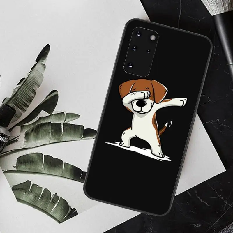 HPCHCJHM милый Бигль Черная мягкая крышка чехол для телефона Samsung S20 plus Ultra S6 S7 край S8 S9