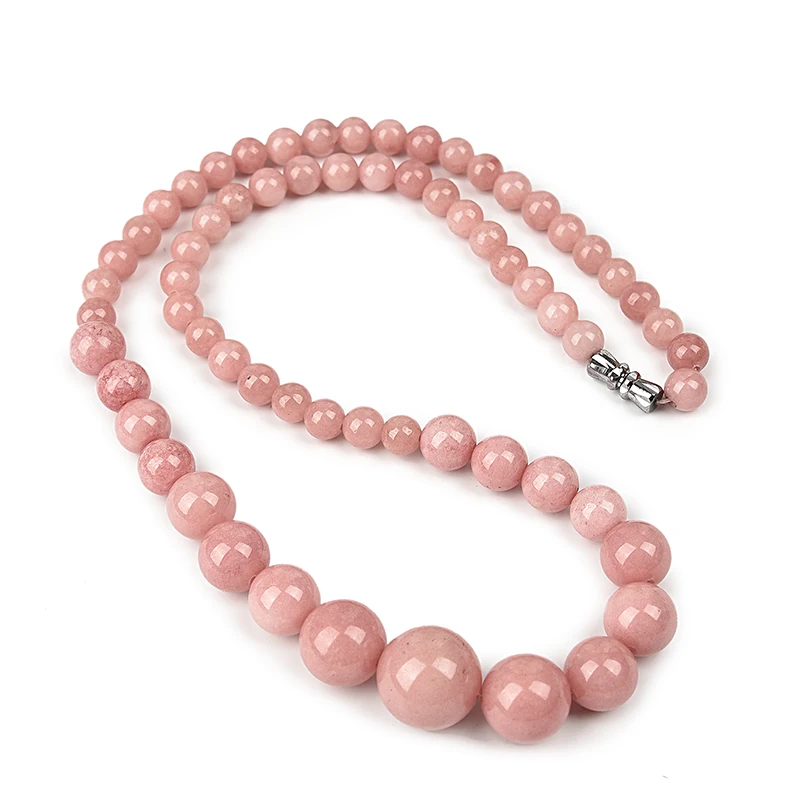Лидер продаж Ожерелье Из Натурального Розового халцедона с круглыми бусинами 6 14