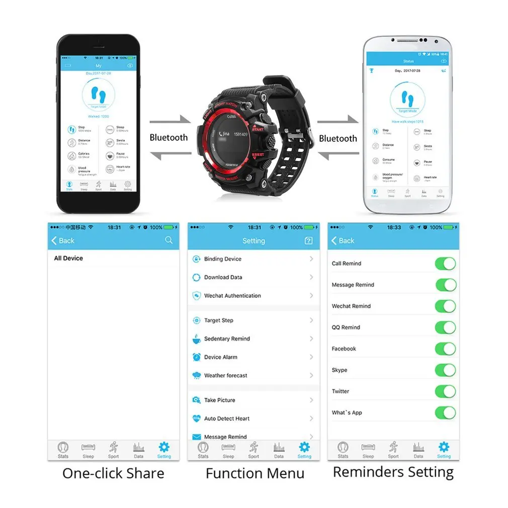 Умные часы T1 с OLED дисплеем пульсометром водонепроницаемые Push сообщения