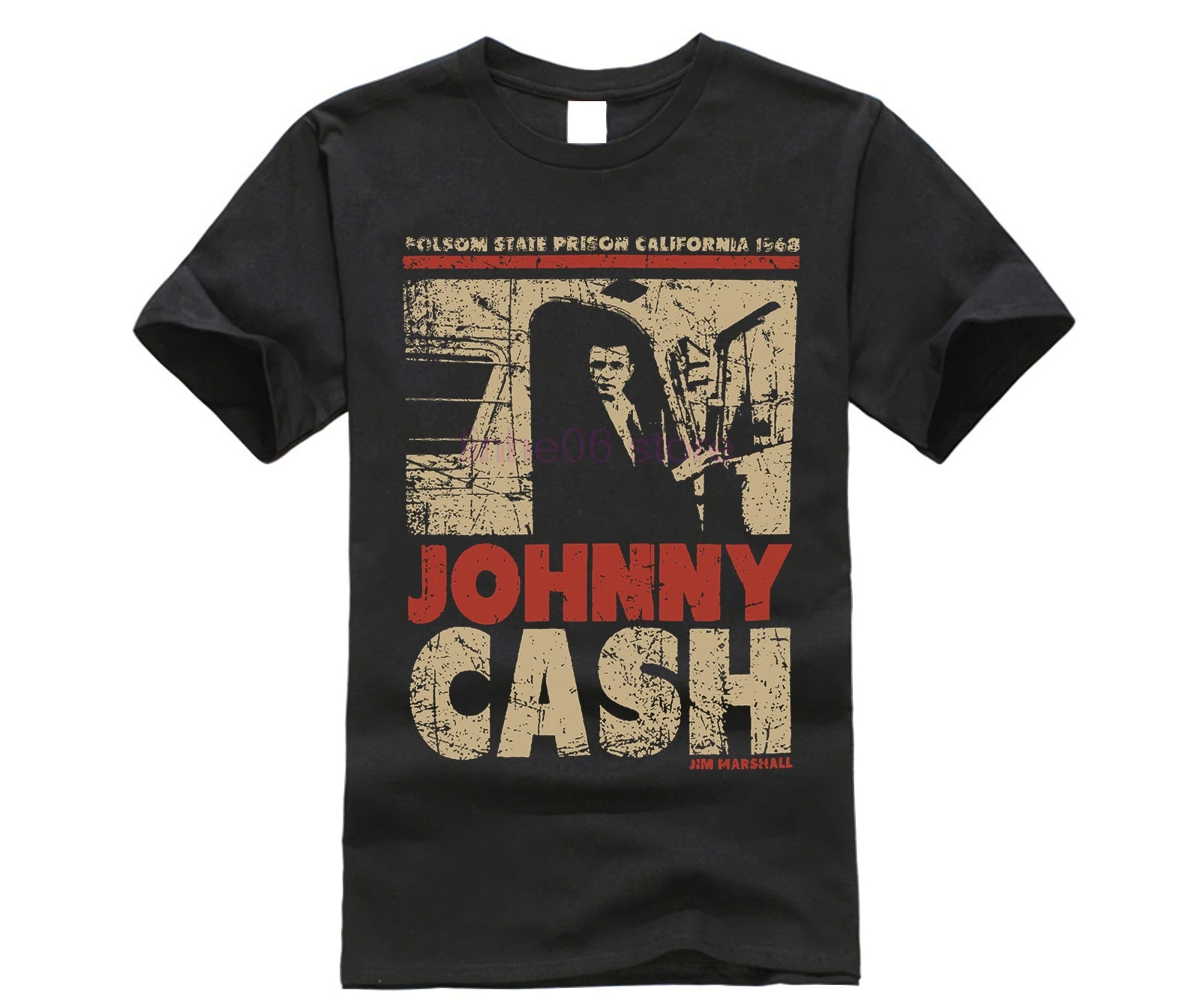 Подлинная Черная футболка с принтом Джони кэш S 3XL новая мужская коротким рукавом