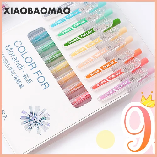

9 Pcs/lot Gel Pen 0.5mm Colour Ink Pen Maker Pen School Office Supply 36 Colours