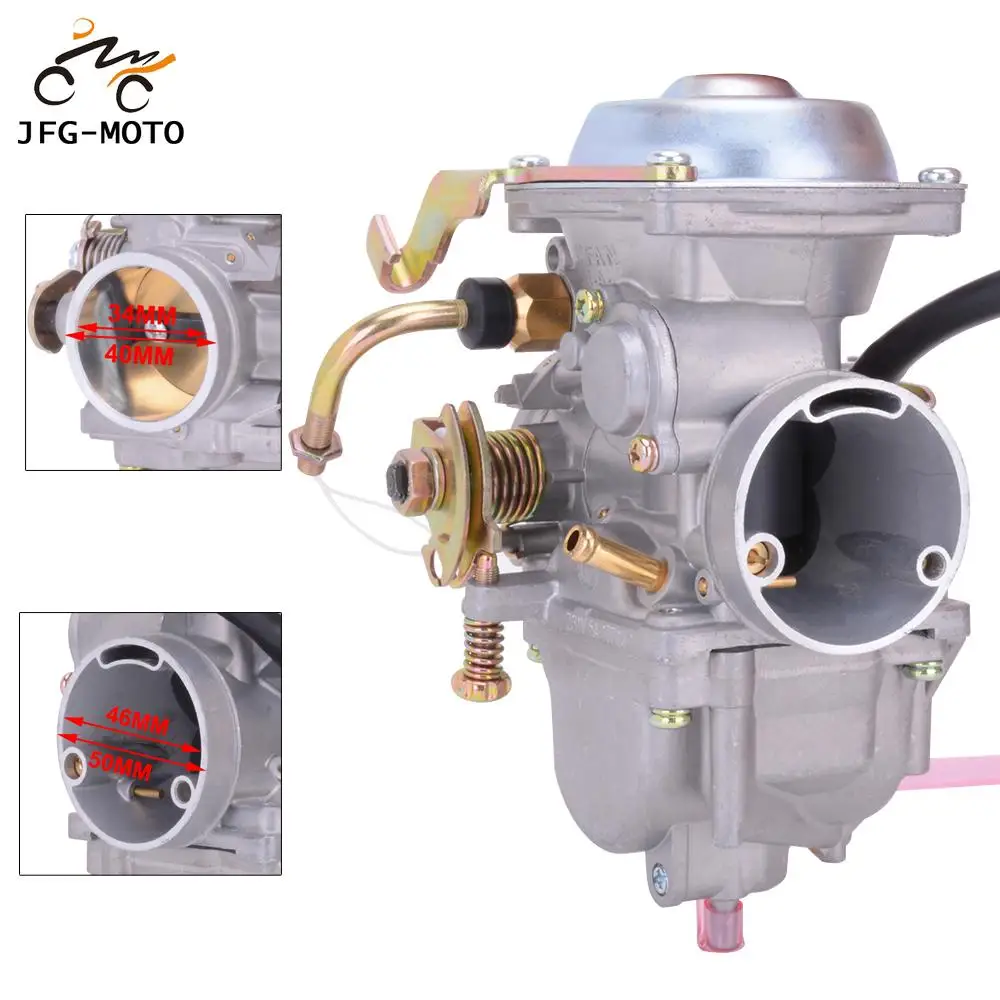 

Motorcycle 34MM Aluminum Carburetor Carburador For Roketa Jianshe JS400 YamaBuggy Hensim HS400 ATV GN250 GN300 300 400CC Engine