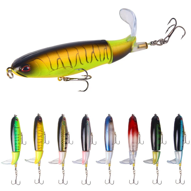 

1Pcs Fishing Lures Whopper Popper Floating Hard Bait 10cm/14cm 3D Eyes Artificial Bait Fishing Wobbler Crank bait Fishing tackle