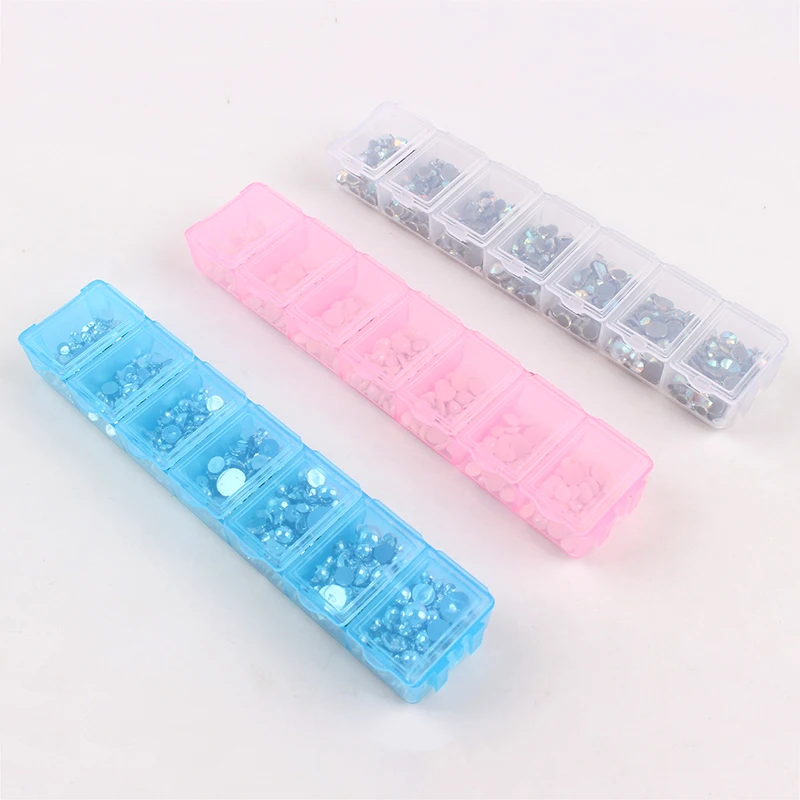 7 отделений задний Чехол Прозрачный Пластиковый пустой контейнер для Стразы