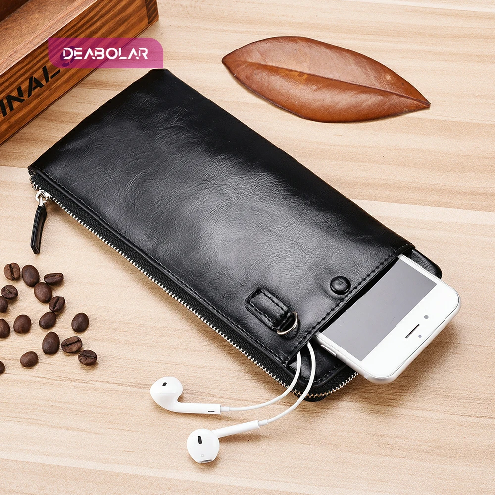 Сумка для мобильного телефона на молнии мужчин мягкое ультратонкое мужское