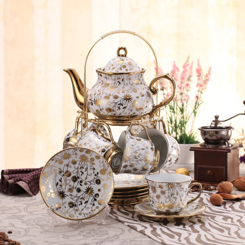 Europe High quality Phnom Penh coffee cup set British Afternoon Tea ceramic Cup and Saucer Pot shelf Wedding Gifts | Дом и сад
