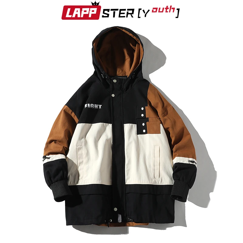 LAPPSTER-Youth мужская Японская уличная одежда в стиле пэчворк куртки-бомберы пальто 2020