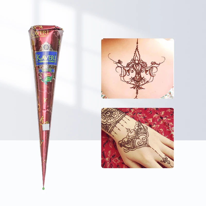 

Organic Indian Henna Brown Temporary Tattoo Natural Body Art Ointment Mehndi Paste Cones Colored Sticker Mehndi Body Paint