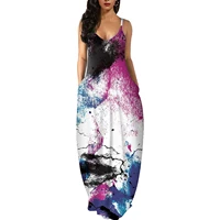 s 5xl plus size dress women 2021 summer leopard print maxi dresses spaghetti strap loose waist long boho dress beach clothing