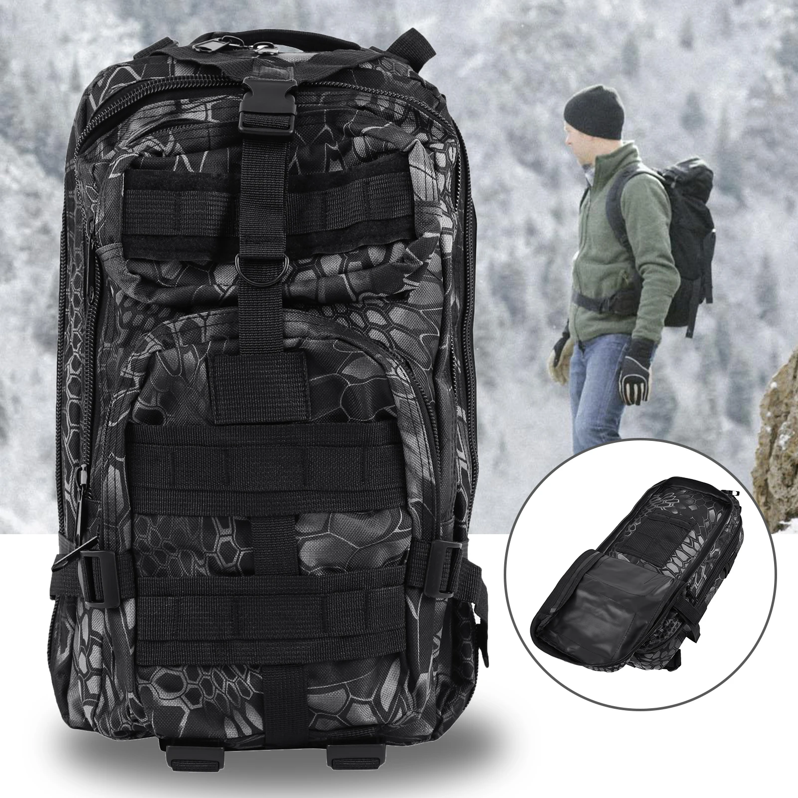 

30L 600D Waterproof Backpack Outdoor Pack Military Rucksacks Tactical Army Sports Camping Hiking Trekking Fishing Hunting Bag