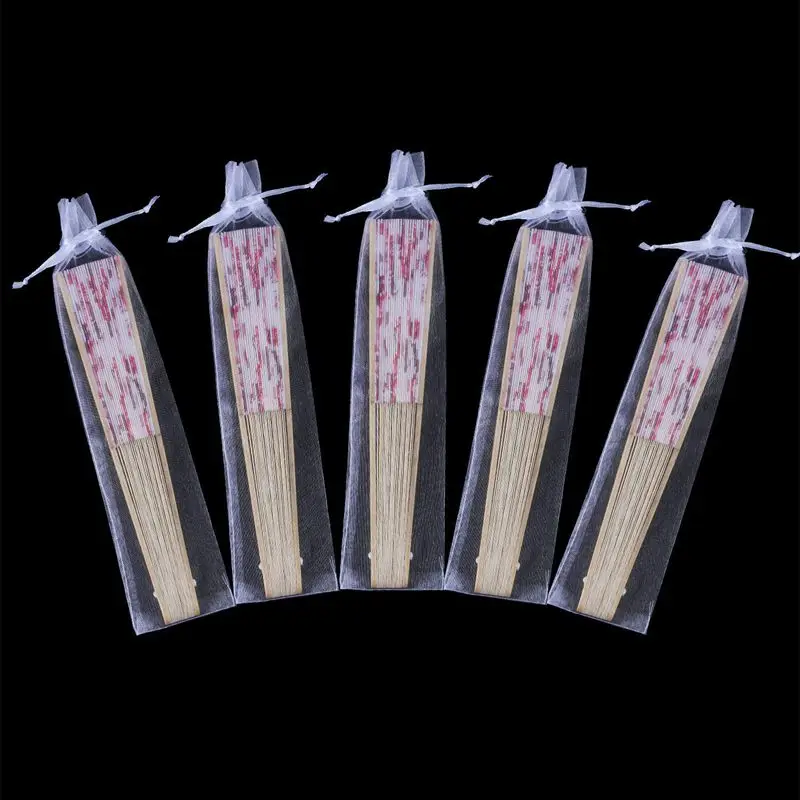 100 упаковок Складывающийся мешок для рук с вентилятором Сумка из органзы