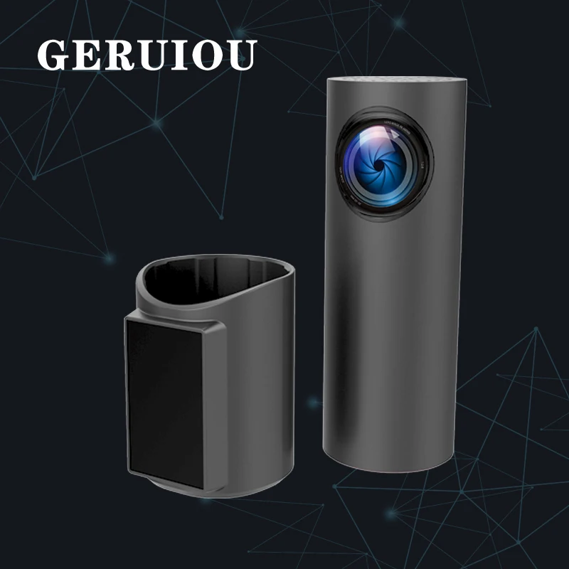 GERUIOU A10 1080P HD Dash Cam Ночное видение Wi-Fi Автомобильная камера Recorder MINI Черный цилиндр