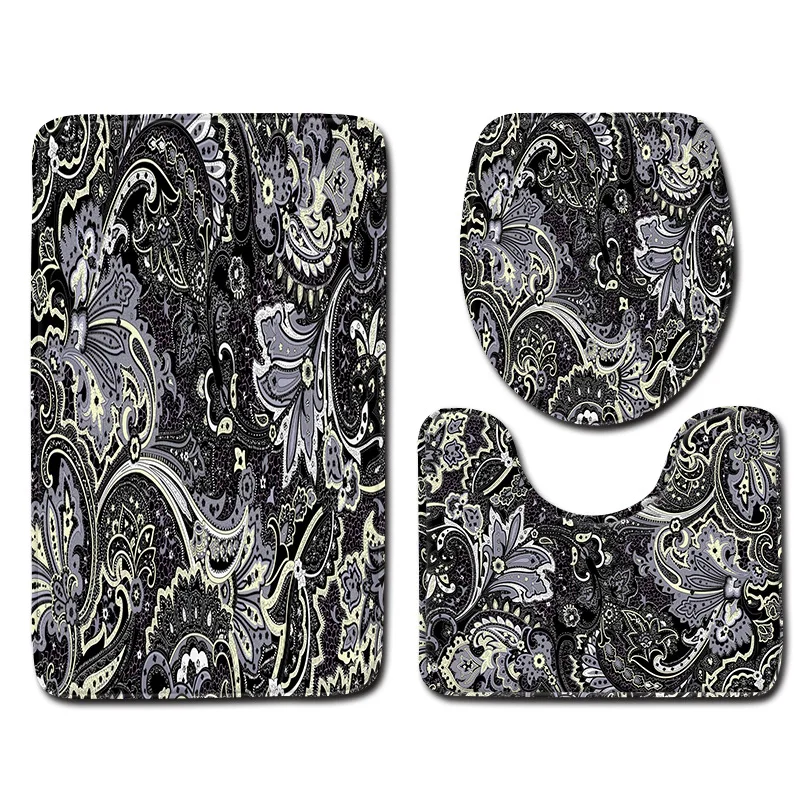 

Zeegle 3Pcs Bathroom Mat Set Anti Slip Bath Mat Bathroom Entrance Mat Soft Floor Mat Washable Bathroom Toilet Foot Rug Carpet