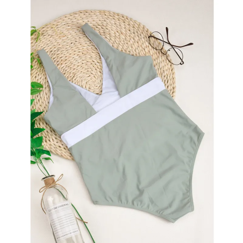 

2021 New Patchwork One Piece Swimsuit Closed Female Swimwear Push Up Body Women's Swim Wear Bathing Suit Girl Beach Pool Bather