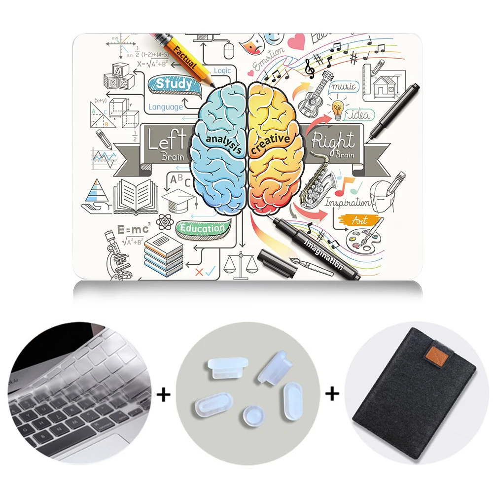 Чехол MTT Brain для Macbook Air Pro retina 11, 12, 13, 15 дюймов с сенсорной панелью, Жесткий Чехол 13,3 '', чехол для ноутбука+ чехол для клавиатуры - Цвет: MB08