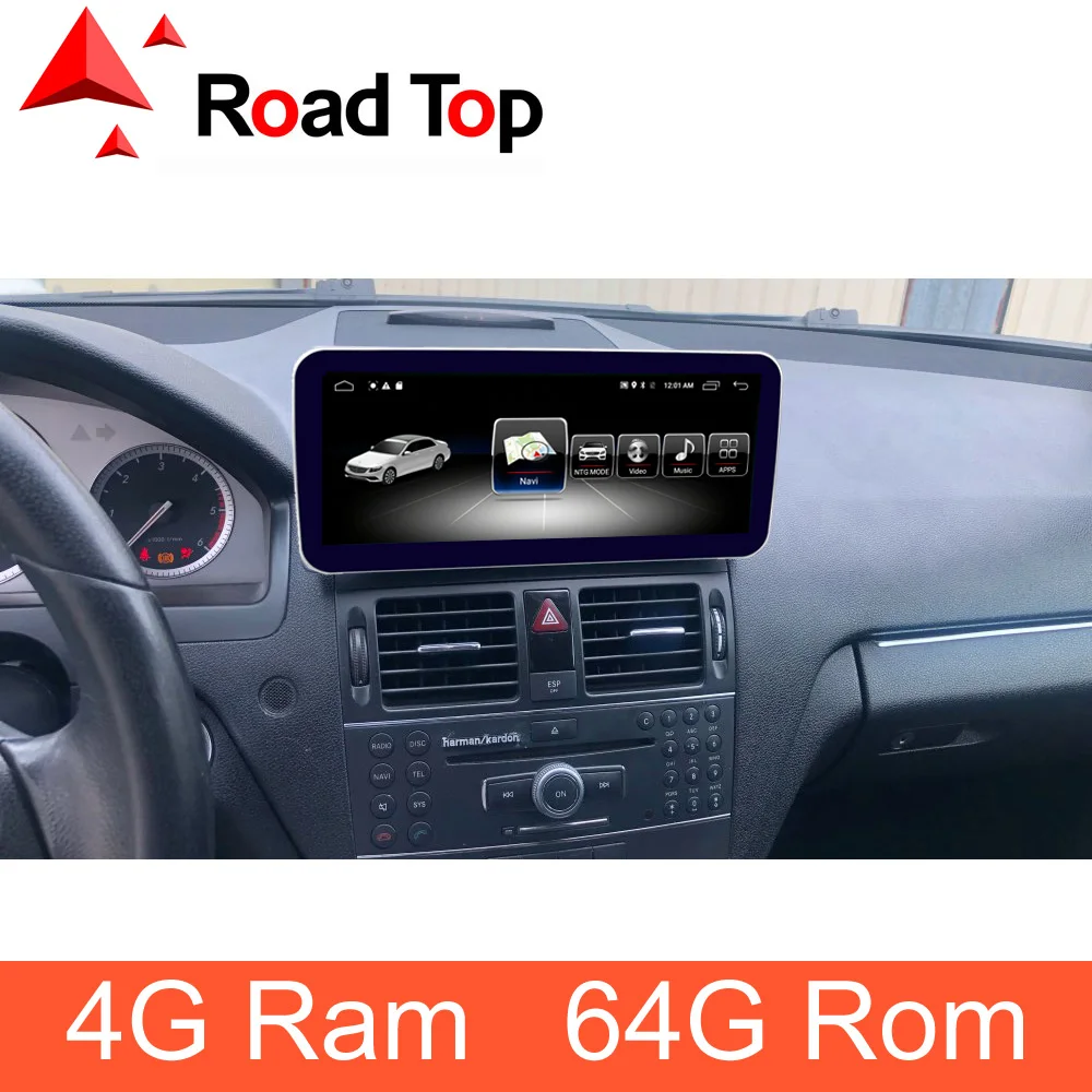 4G Ram Android 10 25 &quotдисплей с GPS навигацией Bluetooth радио Функция для Mercedes Benz C W204 2011 2014