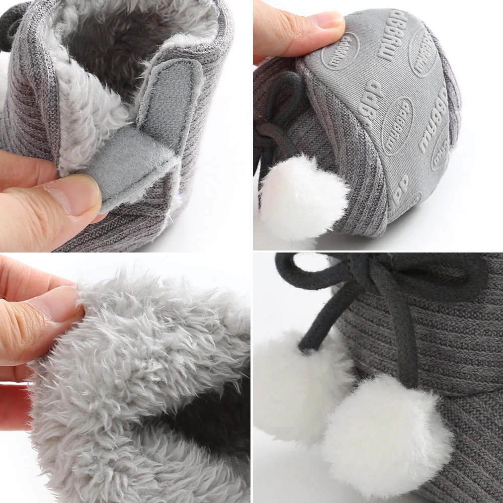 Зимние однотонные повседневные зимние ботинки на мягкой хлопковой подошве для маленьких мальчиков и девочек Теплый детский пинетки для младенцев обувь для прогулок, одна пара