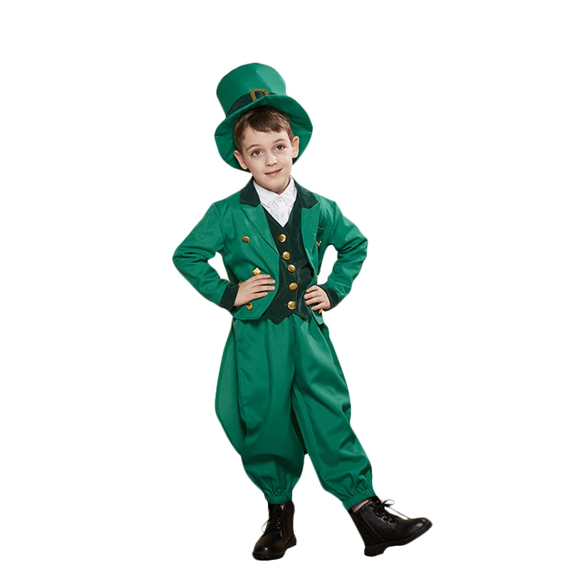 Eraspooky Plus Green Clover Ireland, костюм на День Святого Патрика, карнавальный костюм для взрослых, Leprechaun, маскарадный костюм для всей семьи, шапка