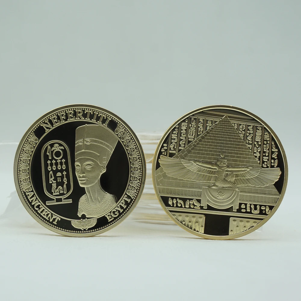 

Позолоченные 40 мм Монеты египетской королевы Nefertiti египетская Клеопатра памятная монета подарок для туризма