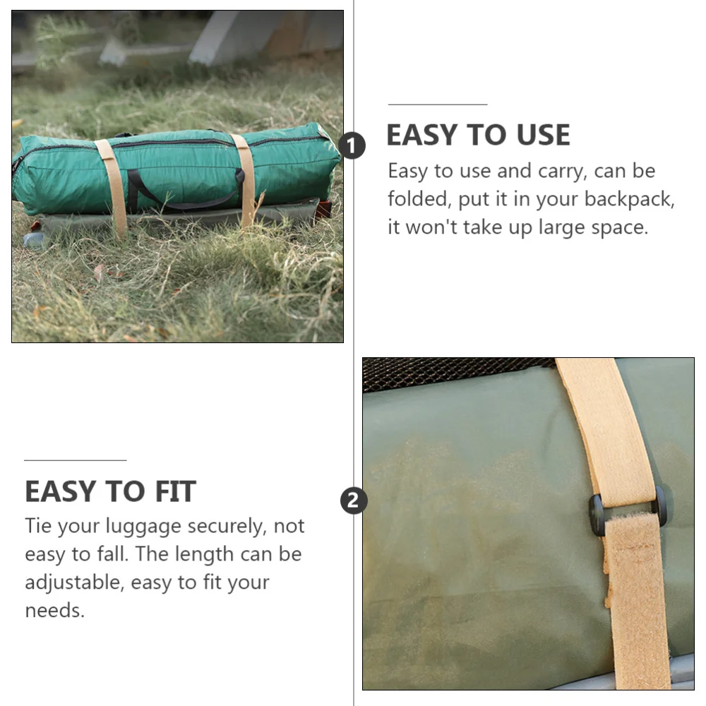 

3 Pairs Camping Bundling Belts Outdoor Tie Down Belt Bundling Tools (Khaki)