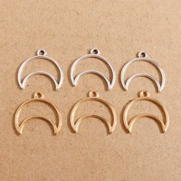 40pcs 1919mm metal hollow out moon charms geometric circle pendant for necklace bracelets jewelry making diy handmade crafts