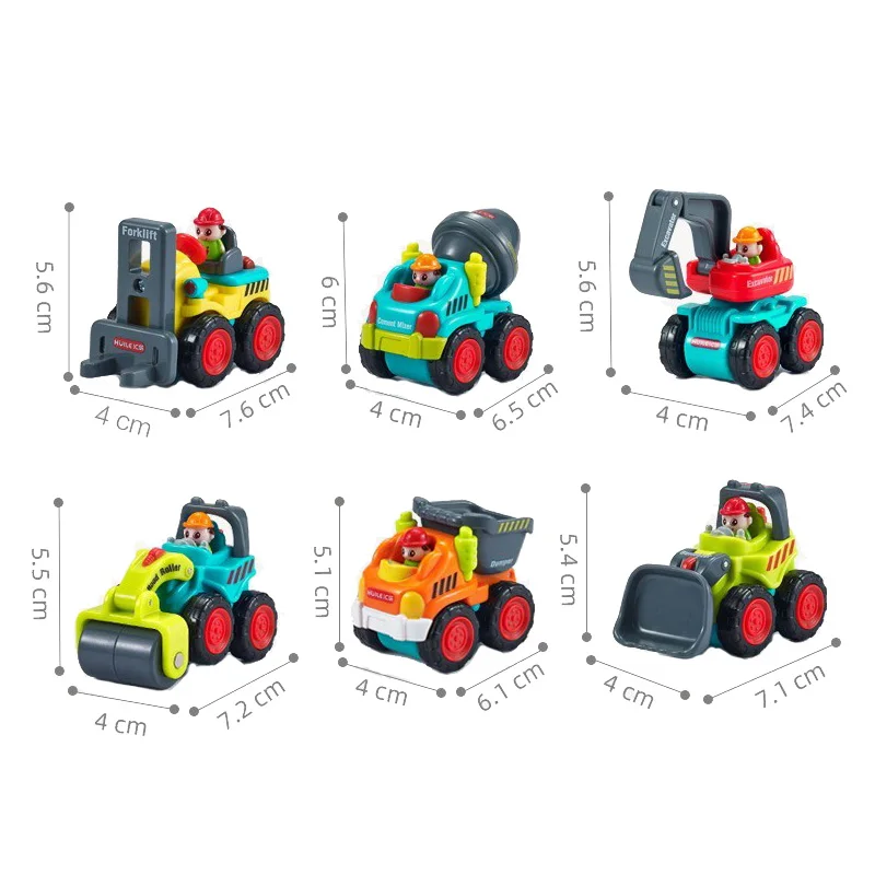 6 шт./компл. детские игрушки трение мощный толчок игровой транспорт инженерная