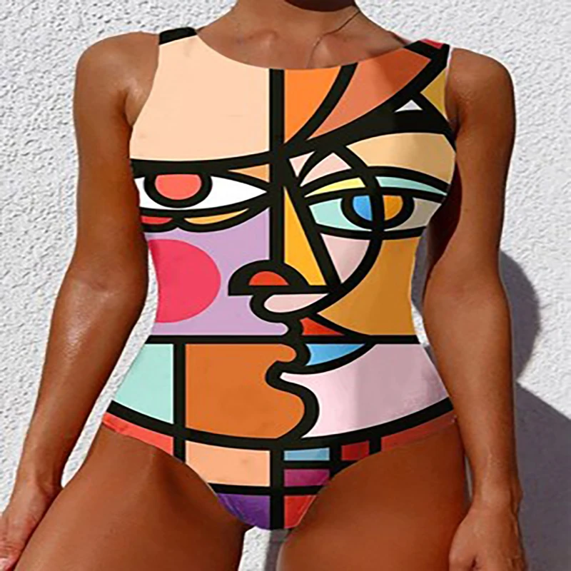 

2021 Summer New Women's Bikini Set 14-Color Pattern Printing Sexy Beachwear Women's Swimsuit