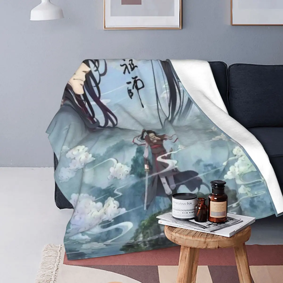 

Vikings Mo Dao Zu Shi Blankets Flannel Print Fanart Multi-function Lightweight Throw Blankets for Sofa Bedroom Bedspreads