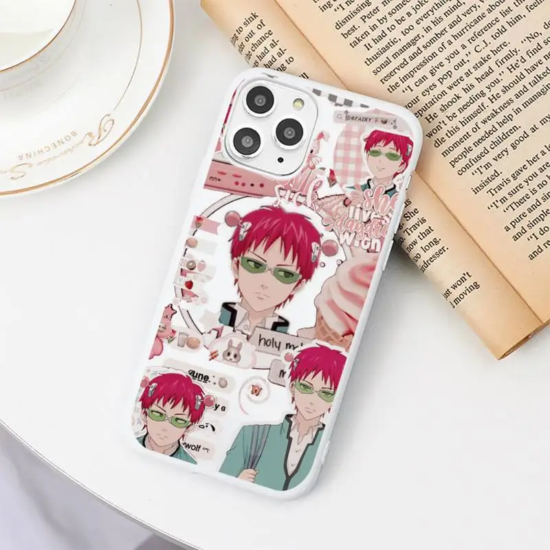 

The Disastrous Life of Saiki K Saiki Kusuo Phone Case Candy Color for iPhone 6 7 8 11 12 s mini pro X XS XR MAX Plus