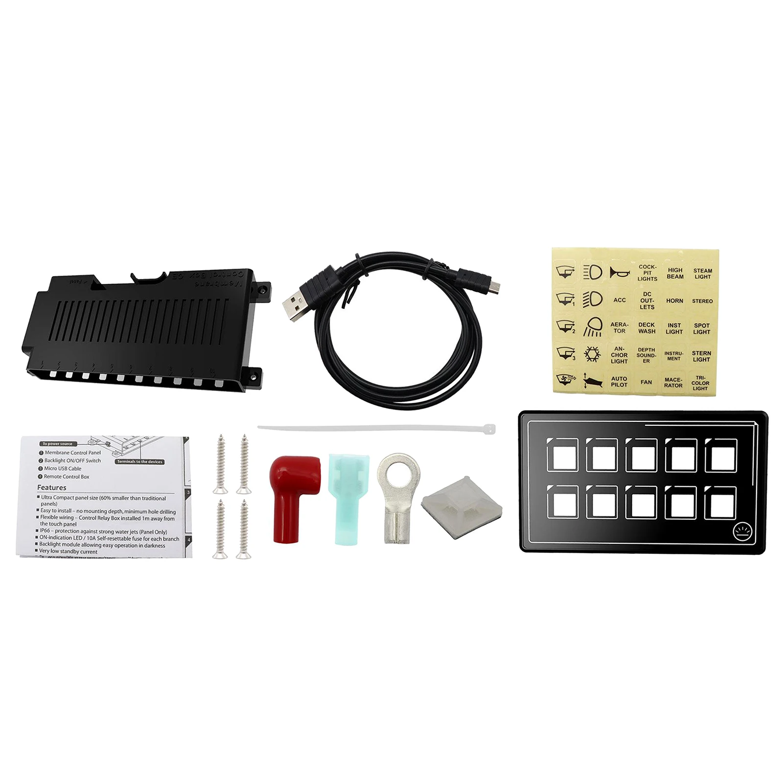 

10P Membrane Control Switch Panel APP Control IP67 for Car Marine Boat