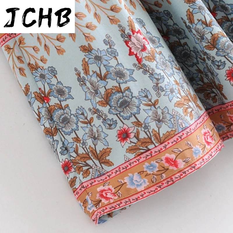 

SHZQJCHB Summer Women Boho Floral Printed Long Skirt Bow Tie Elastic Waist Beach Skirts Ladies A Line Vintage Skirt Faldas Mujer