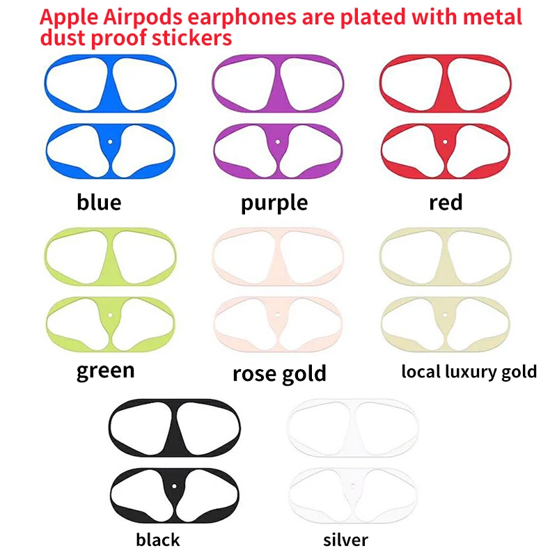 Металлическая Пылезащитная наклейка для Apple AirPods чехол Чехол защитная пленка Air