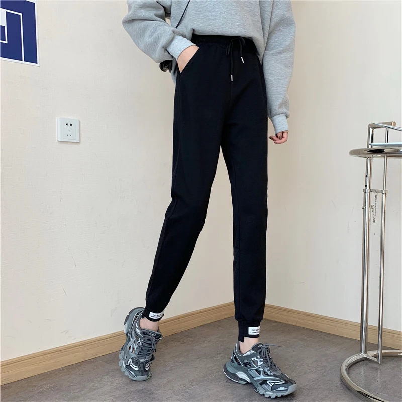 

JXMYY Fal winter clothing plus fleece trousers foot pants casual pants women trend