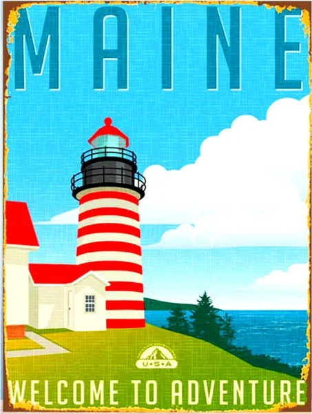 

Vintage Maine Metal Tin Sign 8x12 Inch Retro Art Bar Pub Wall Decor New Poster Plaque