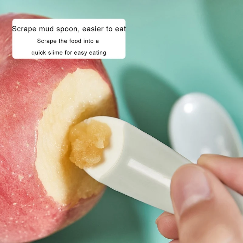 

Children's BPA Free Spoon Scraping Apple Puree Peeling Artifact Baby Tableware Set Baby Food Supplement Feeding Spoon