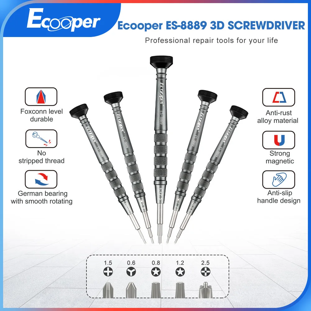 

3D Ecooper Magnetic Screw Driver Kit Screwdriver Set Bits Precision Electric For Xiaomi For iPhone Tri Wing Torx Screwdrivers