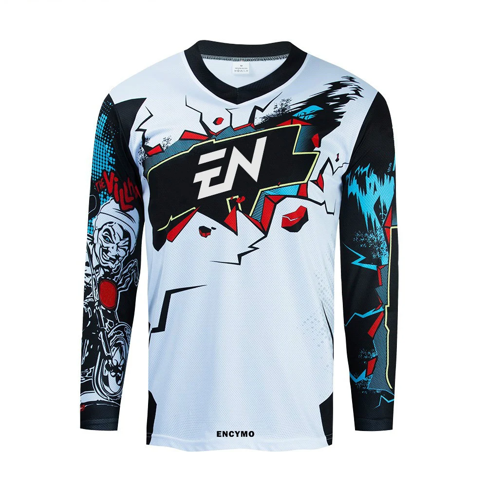

2021 ENCYMO Motocross Jersey Bicycle BMX Mountain Downhill Bike Long Sleeve Enduro Racing Shirts Cycling Jerseys DH MTB Jersey