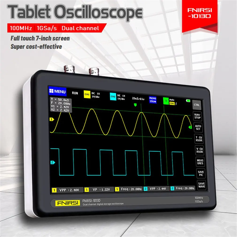 

Professional Portable Digital 2 Channel 100MS/s MINI Nano1013D Oscilloscope Digital Probe Digital Touch Tablet Oscilloscope