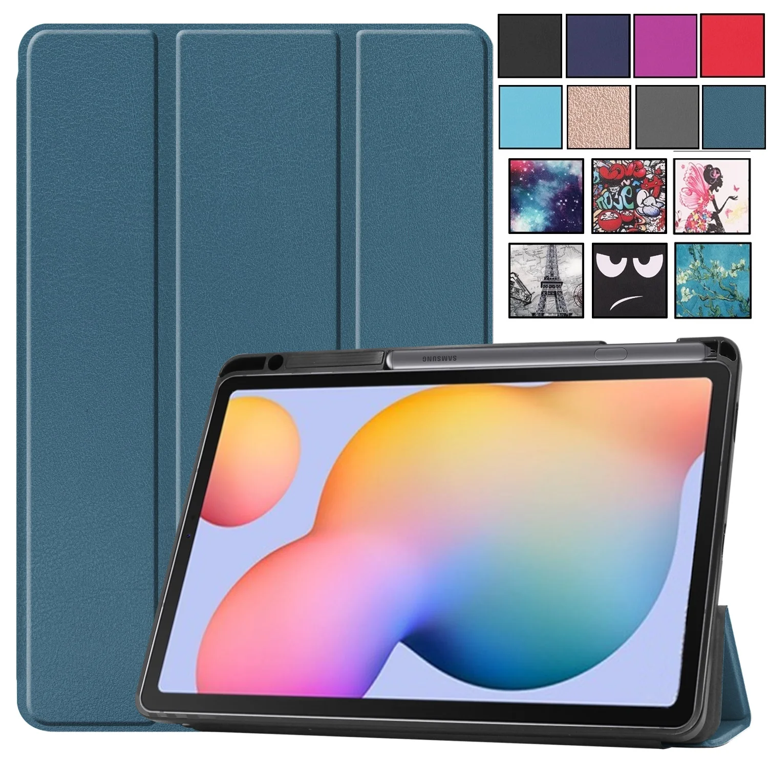 Из искусственной кожи (полиуретан) с откидной крышкой функцией подставки для