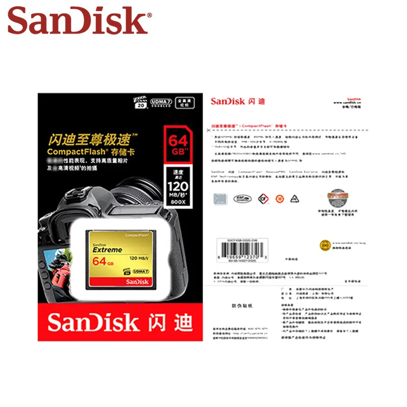 Оригинальная карта памяти SanDisk Extreme PRO Compact Flash CF 128 ГБ 64 32 высокоскоростная
