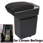 Для Citroen Berlingo подлокотники модифицированные детали для Peugeot партнер tepee ящик для хранения в подлокотнике автомобиля автомобильные аксессуары для зарядки USB светодиодный